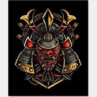 Oni Samurai Mask Posters and Art